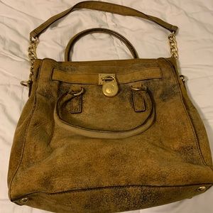 MICHAEL KORS PURSE AUTHENTIC DISTRESSED SUEDE
